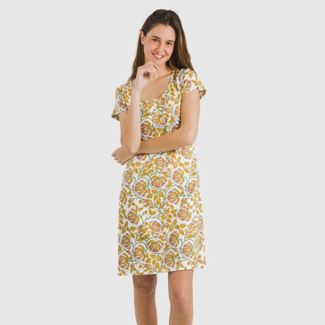 Blusón algodón Venus ocre vestidos-y-blusones-mujer