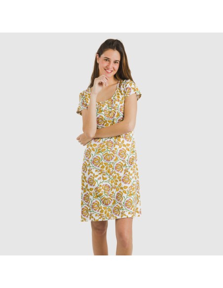 Blusón algodón Venus ocre vestidos-y-blusones-mujer