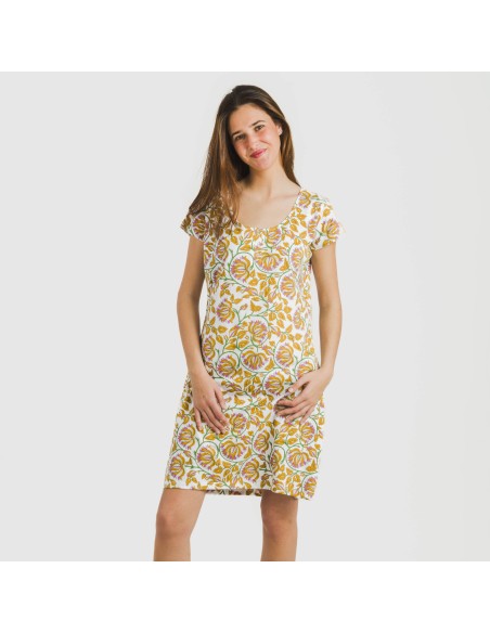 Blusón algodón Venus ocre vestidos-y-blusones-mujer