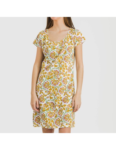 Blusón algodón Venus ocre vestidos-y-blusones-mujer