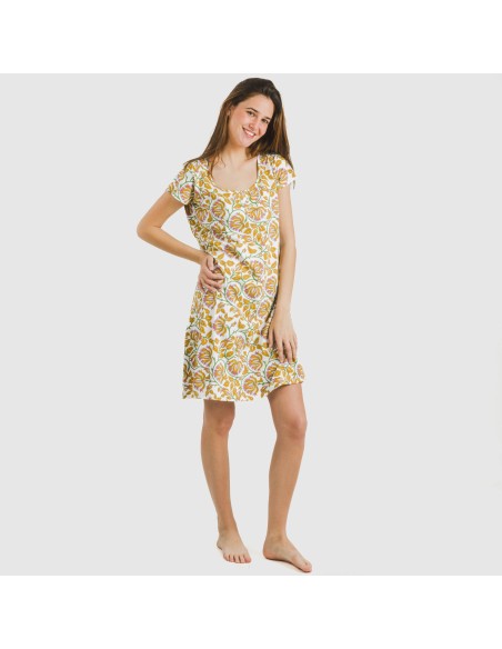 Blusón algodón Venus ocre vestidos-y-blusones-mujer