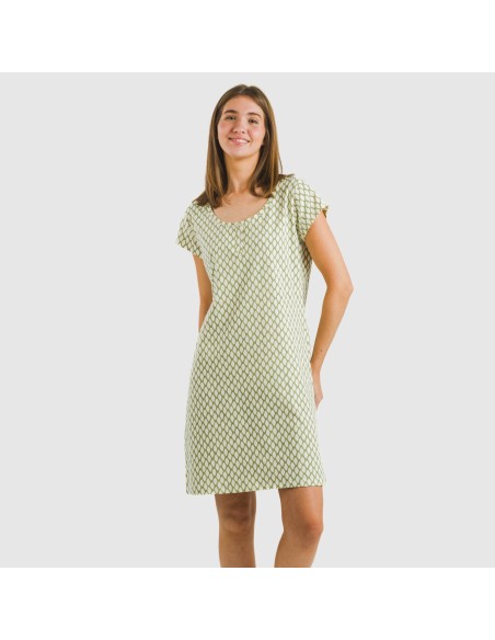 Blusón algodón Orlando verde cacería vestidos-y-blusones-mujer