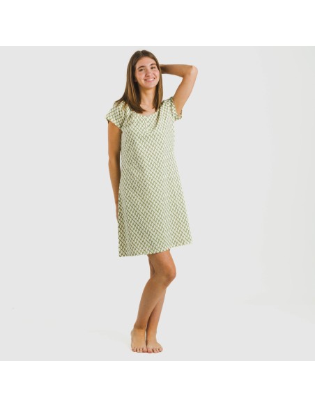 Blusón algodón Orlando verde cacería vestidos-y-blusones-mujer