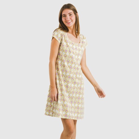 Blusón algodón Azucena ocre vestidos-y-blusones-mujer