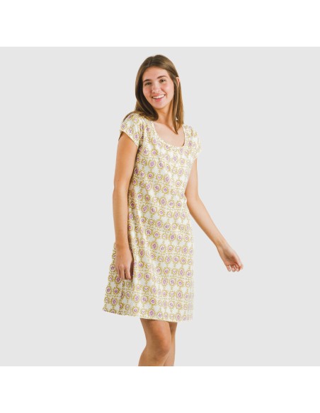 Blusón algodón Azucena ocre vestidos-y-blusones-mujer
