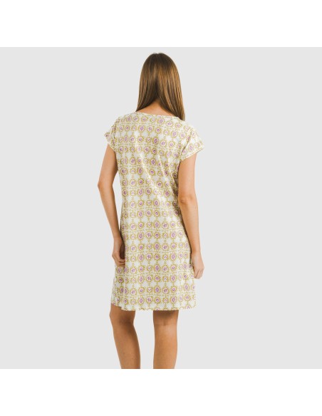 Blusón algodón Azucena ocre vestidos-y-blusones-mujer