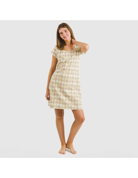 Blusón algodón Azucena ocre vestidos-y-blusones-mujer