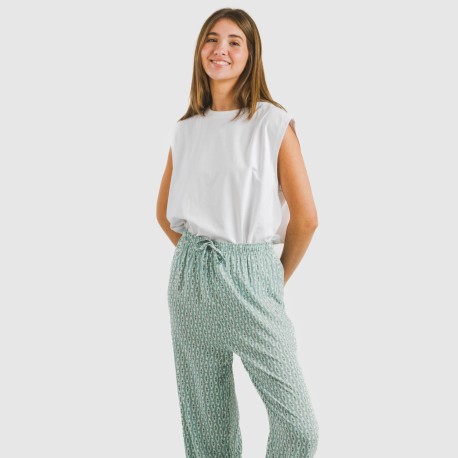 Pantalón viscosa Walia azul pantalones-comodos-mujer