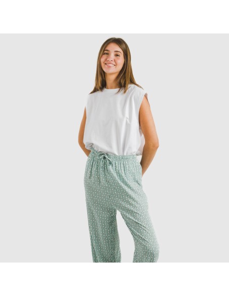 Pantalón viscosa Walia azul pantalones-comodos-mujer