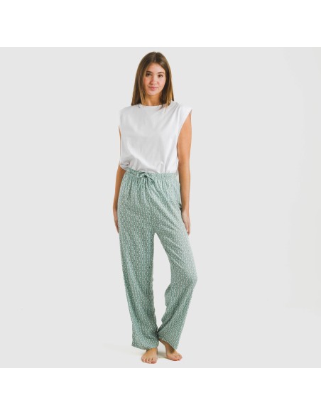 Pantalón viscosa Walia azul pantalones-comodos-mujer