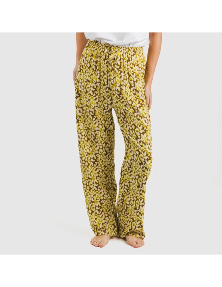 Pantalón viscosa Milina verde lima pantalones-comodos-mujer