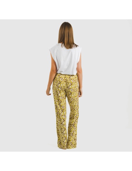 Pantalón viscosa Milina verde lima pantalones-comodos-mujer