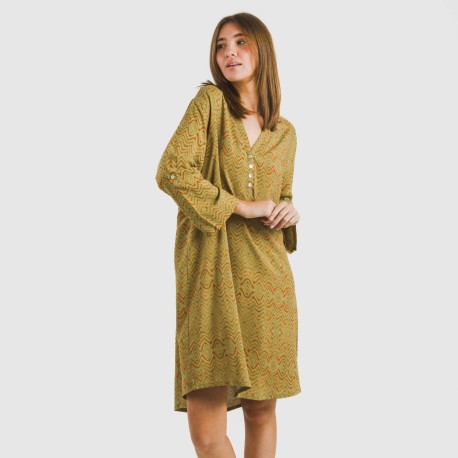 Camisola viscosa Silda verde cacería vestidos-y-blusones-mujer