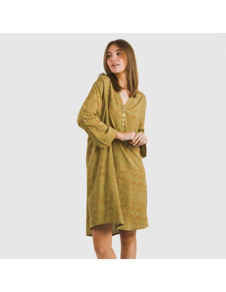 Camisola viscosa Silda verde cacería vestidos-y-blusones-mujer