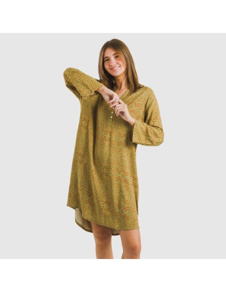 Camisola viscosa Silda verde cacería vestidos-y-blusones-mujer