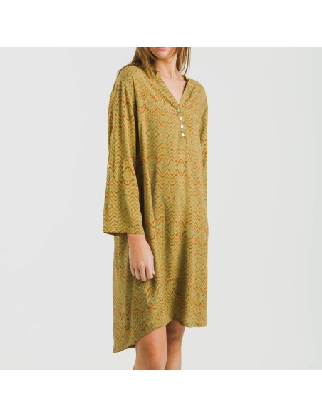 Camisola viscosa Silda verde cacería vestidos-y-blusones-mujer