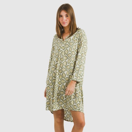 Camisola viscosa Liuva verde cacería vestidos-y-blusones-mujer