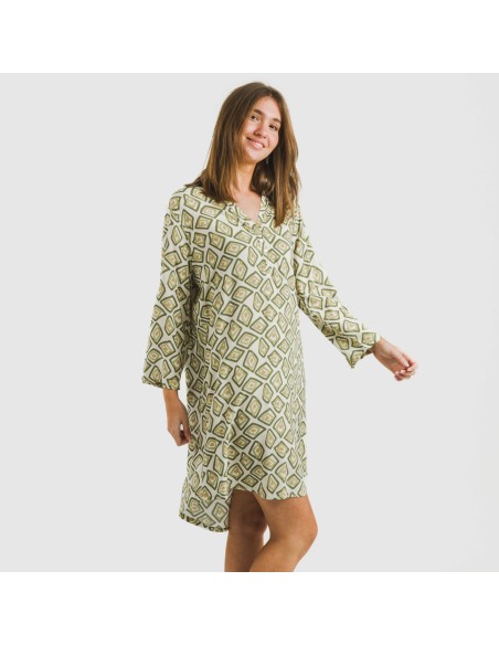 Camisola viscosa Liuva verde cacería vestidos-y-blusones-mujer