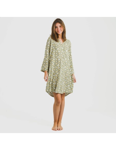 Camisola viscosa Liuva verde cacería vestidos-y-blusones-mujer