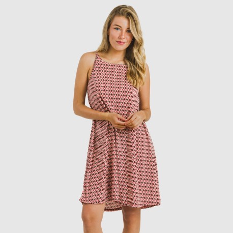 Vestido corto tirantes crepe Jannat burdeos vestidos-y-blusones-mujer