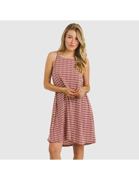 Vestido corto tirantes crepe Jannat burdeos vestidos-y-blusones-mujer