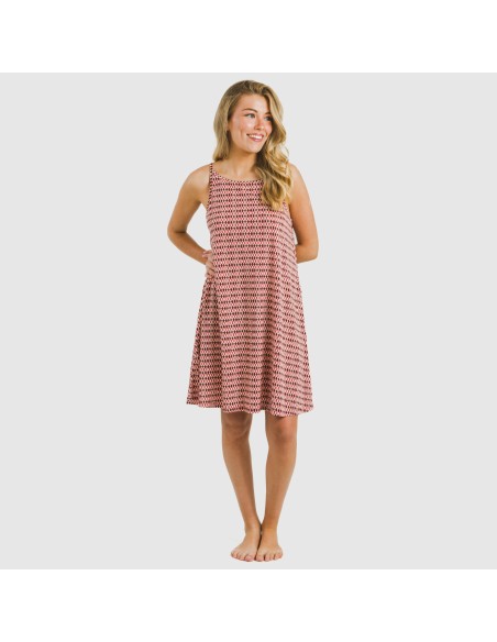 Vestido corto tirantes crepe Jannat burdeos vestidos-y-blusones-mujer