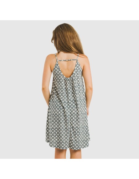 Vestido corto tirantes crepe Narciso indigo vestidos-y-blusones-mujer