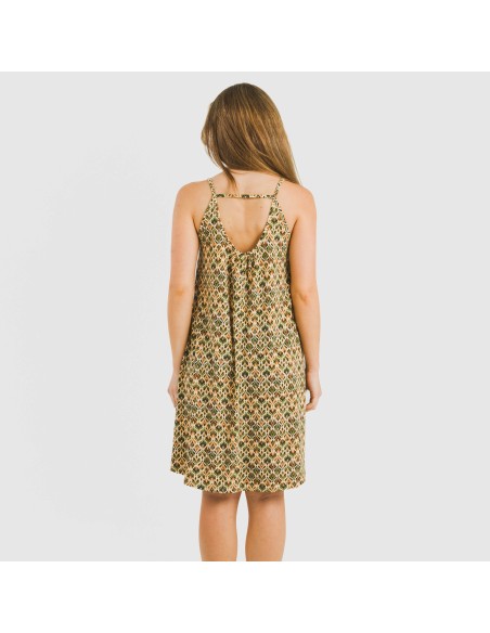 Vestido corto tirantes crepe Alhambra verde vestidos-y-blusones-mujer