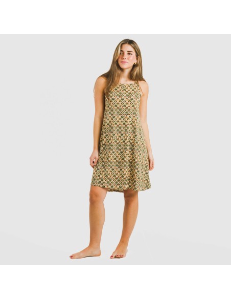 Vestido corto tirantes crepe Alhambra verde vestidos-y-blusones-mujer