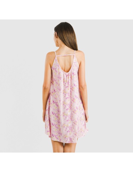 Vestido corto tirantes crepe Aruna malva vestidos-y-blusones-mujer