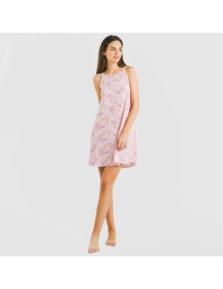 Vestido corto tirantes crepe Aruna malva vestidos-y-blusones-mujer