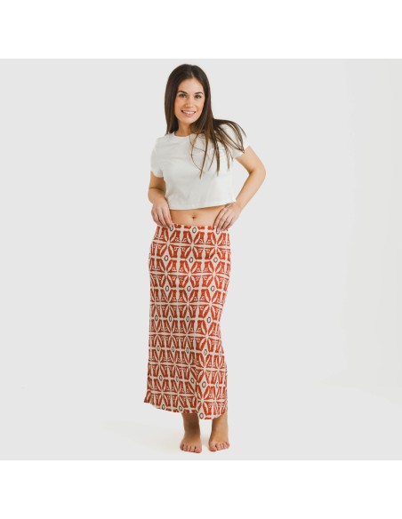 Falda midi soft Catania teja faldas