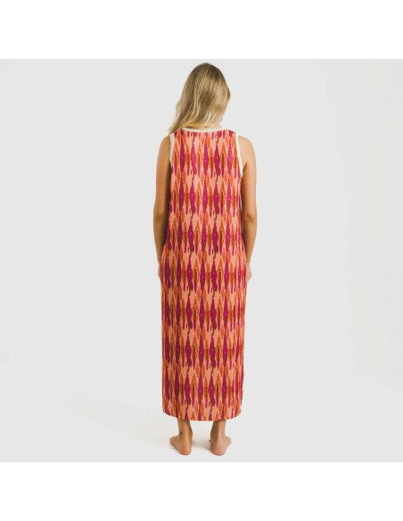 Vestido largo tirantes satén Gavidia naranja vestidos-y-blusones-mujer