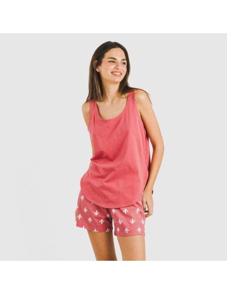 Pijama corto algodón Nicole marsala pijamas-cortos-mujer