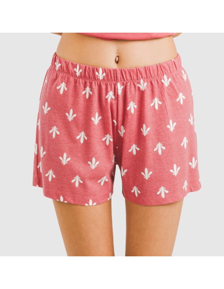 Pijama corto algodón Nicole marsala pijamas-cortos-mujer