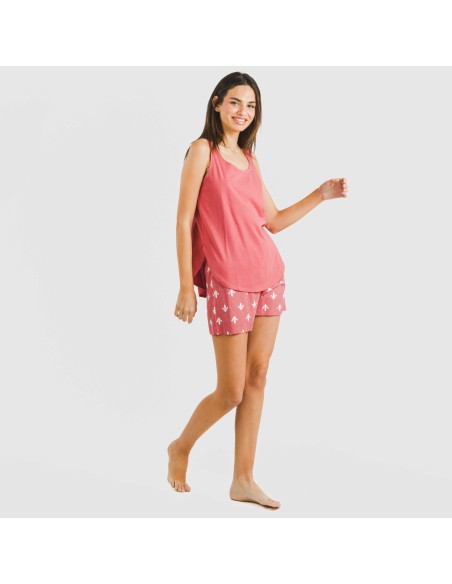 Pijama corto algodón Nicole marsala pijamas-cortos-mujer