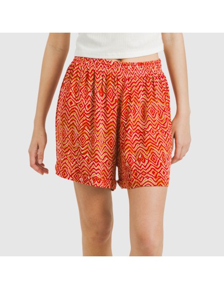 Pantalón corto viscosa bambula Silda teja pantalones-comodos-mujer