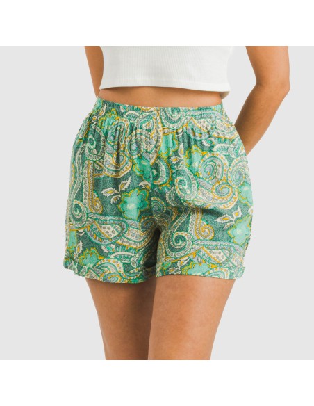 Pantalón corto viscosa bambula Patme verde pantalones-comodos-mujer