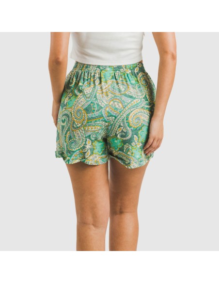 Pantalón corto viscosa bambula Patme verde pantalones-comodos-mujer