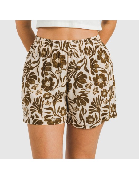 Pantalón corto viscosa bambula Alexis marrón pantalones-comodos-mujer