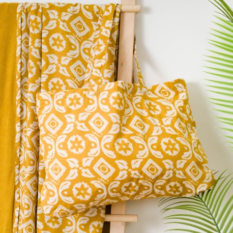 Pack Toalla Pareo + Bolso Eugenia ocre playa