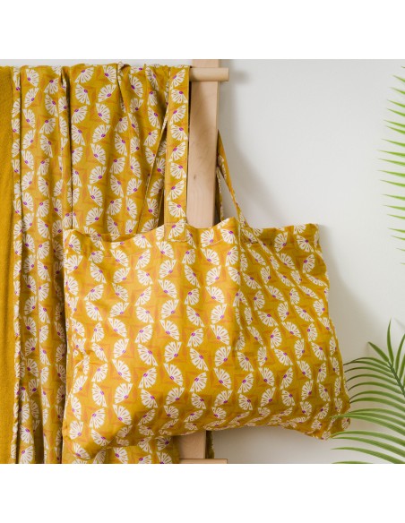 Pack Toalla Pareo + Bolso Calsita ocre playa