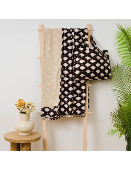 Pack Toalla Pareo + Bolso Orlando negro playa