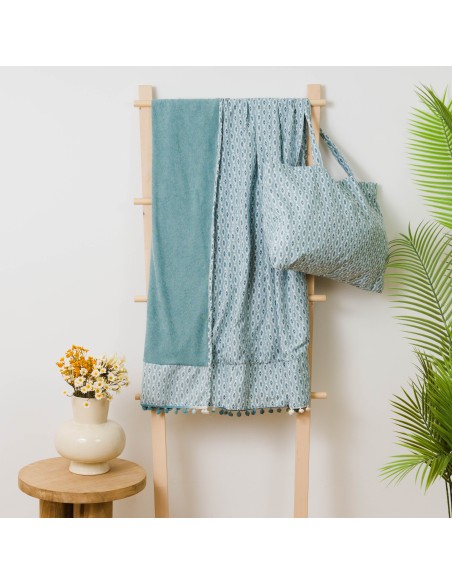 Pack Toalla Pareo + Bolso Walia agua marina playa