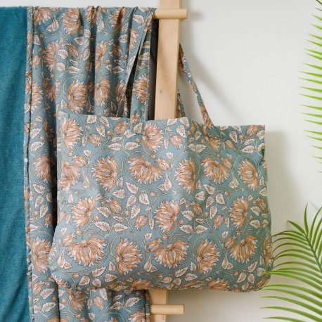 Pack Toalla Pareo + Bolso Venus agua marina playa