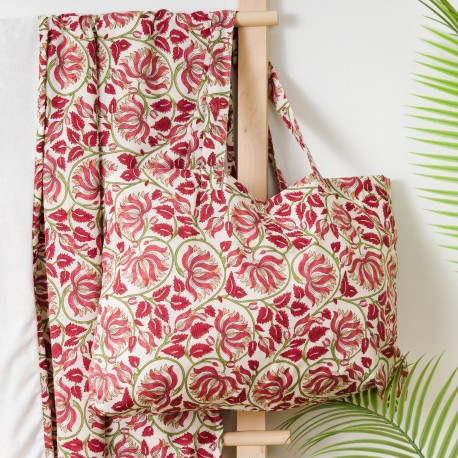Pack Toalla Pareo + Bolso Venus marsala playa