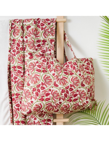 Pack Toalla Pareo + Bolso Venus marsala playa