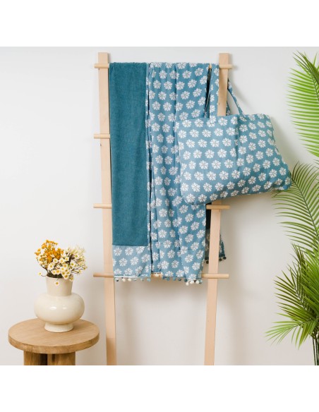 Pack Toalla Pareo + Bolso Albena agua marina playa