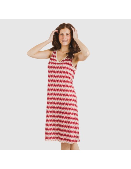 Vestido midi tirantes soft Alberti marsala vestidos-y-blusones-mujer