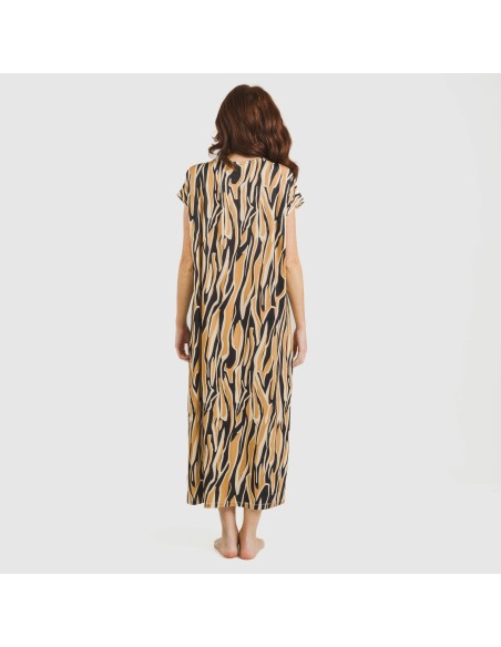 Vestido largo manga fluida soft Zaia negro vestidos-y-blusones-mujer